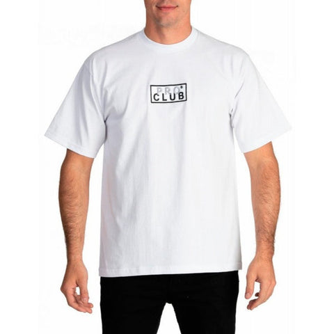 Pro Club Heavyweight Short Sleeve Embroidered Box Logo Tee - WHITE