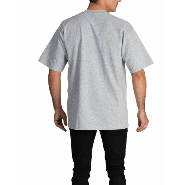 Pro Club Heavyweight Short Sleeve Embroidered Box Logo Tee - WHITE