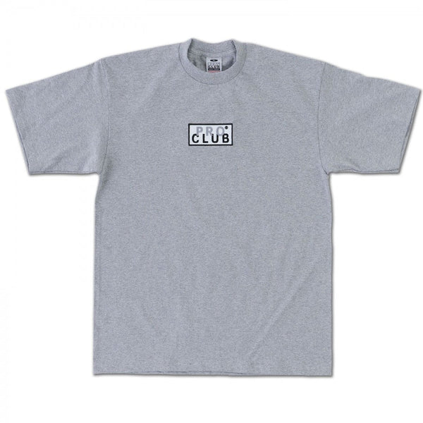 Pro Club Heavyweight Short Sleeve Embroidered Box Logo Tee - WHITE