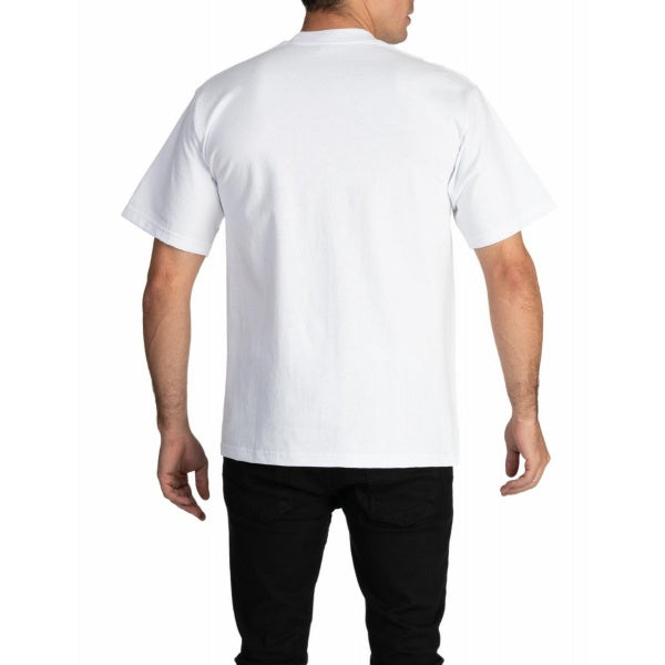 Pro Club Heavyweight Short Sleeve Embroidered Box Logo Tee - WHITE