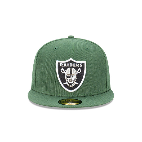 New Era 59FIFTY Raiders on GREEN