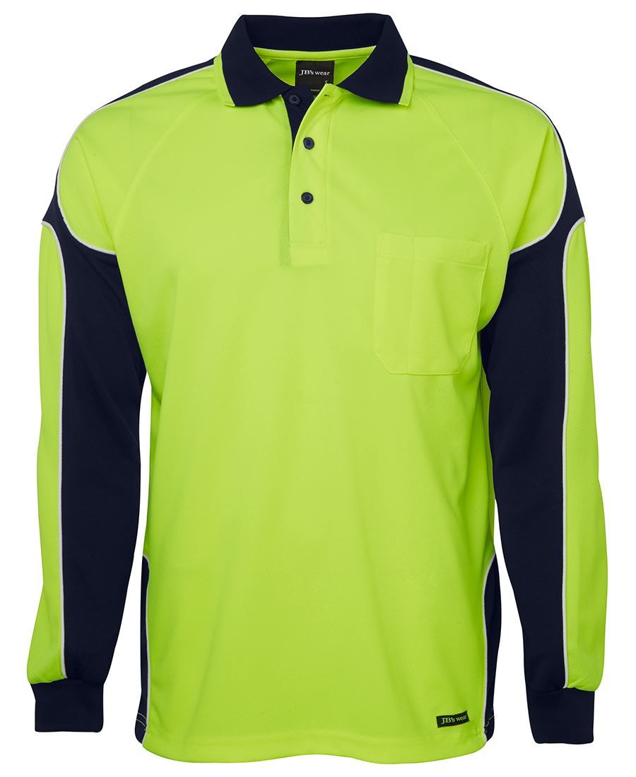 HI VIS L/S ARM PANEL POLO