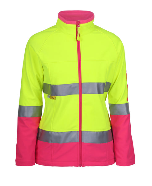 LADIES HI VIS |D+N| SOFTSHELL JACKET WITH REFLECTIVE TAPE