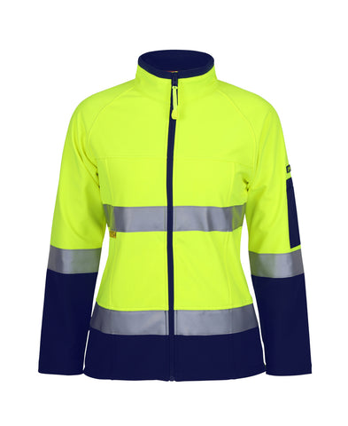 LADIES HI VIS |D+N| SOFTSHELL JACKET WITH REFLECTIVE TAPE