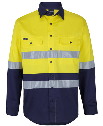 HI VIS (D+N) L/S STRETCH WORK SHIRT WITH TAPE