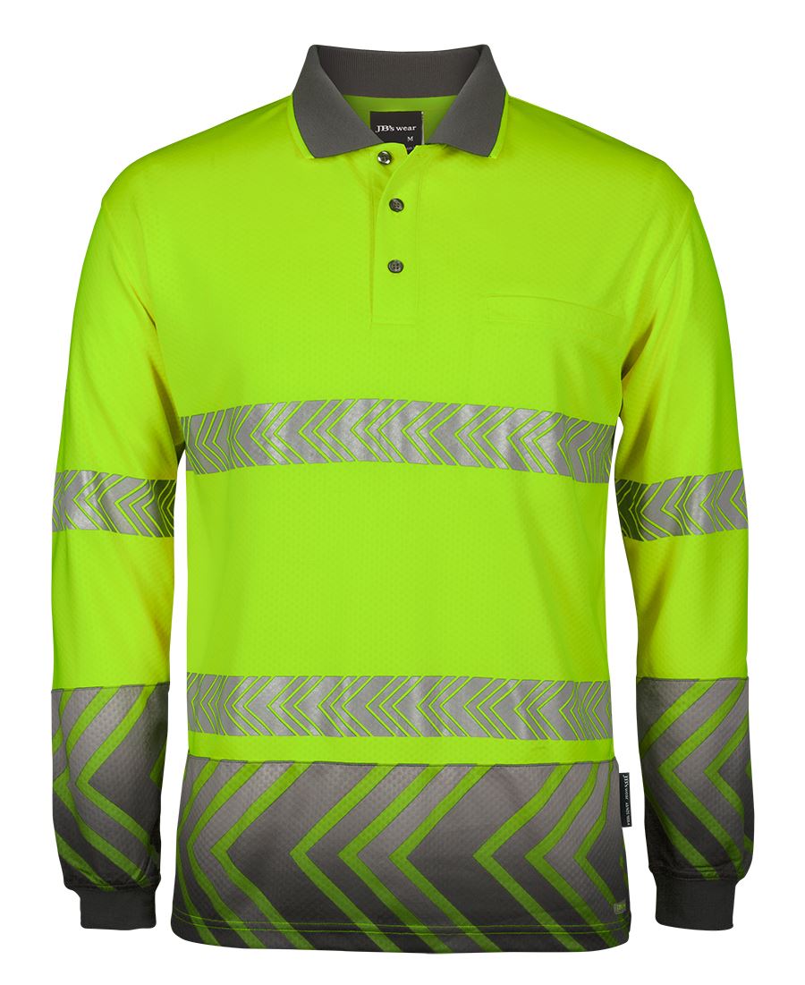 HI VIS L/S ARROW SUB POLO WITH SEGMENTED TAPE