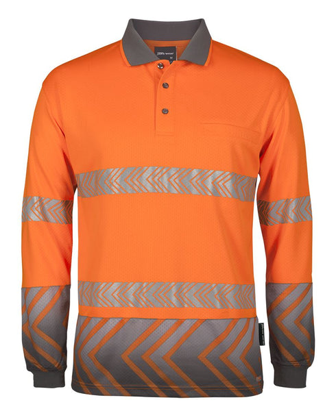 HI VIS L/S ARROW SUB POLO WITH SEGMENTED TAPE