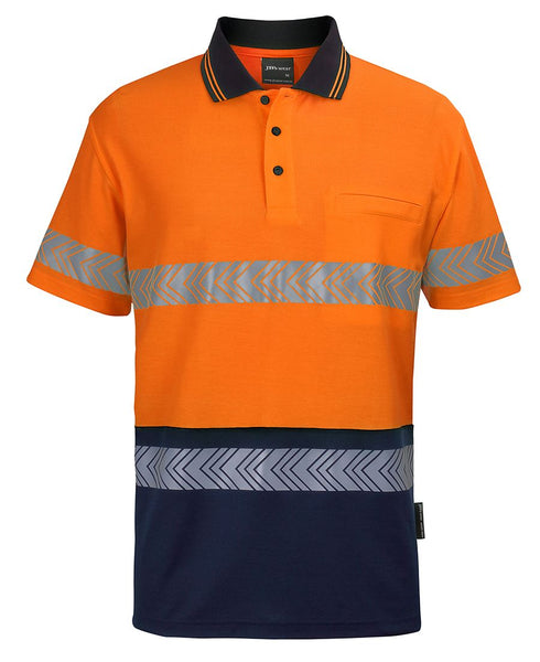 HI VIS (D+N) COTTON BACK S/S SEGMENTED TAPE POLO