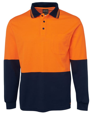 HI VIS L/S COTTON BACK POLO