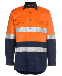 HI VIS L/S (D+N) 190G CLOSE FRONT SHIRT