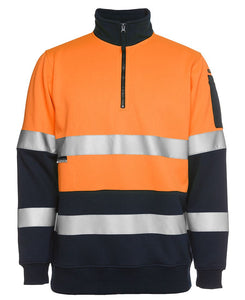 HI VIS (D+N) 1/2 ZIP FLEECY SWEAT