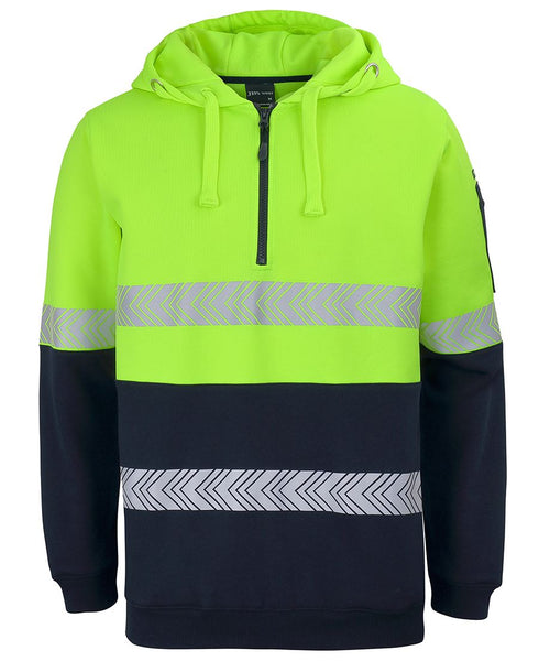 HI VIS (D+N) 1/2 ZIP SEGMENTED TAPE HOODIE