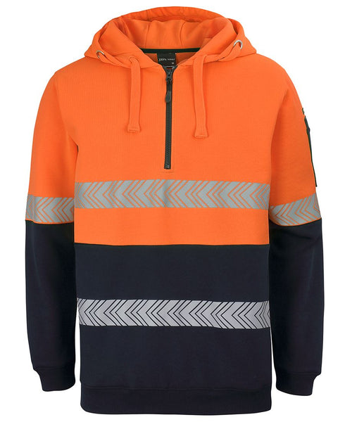 HI VIS (D+N) 1/2 ZIP SEGMENTED TAPE HOODIE