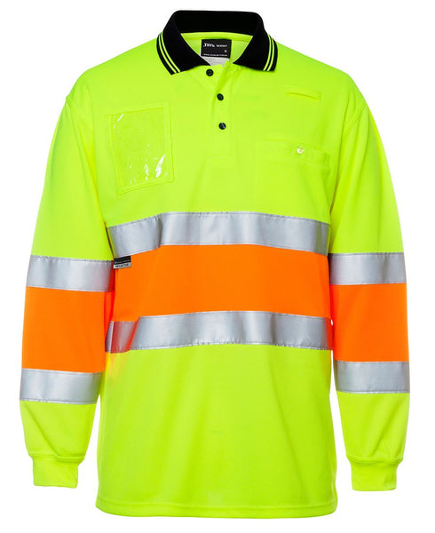 HI VIS BIO MOTION (D+N) L/S POLO WITH REFLECTIVETAPE