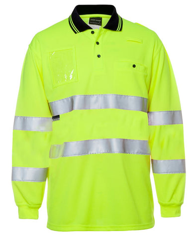 HI VIS BIO MOTION (D+N) L/S POLO WITH REFLECTIVETAPE
